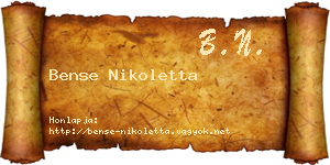 Bense Nikoletta névjegykártya