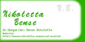 nikoletta bense business card